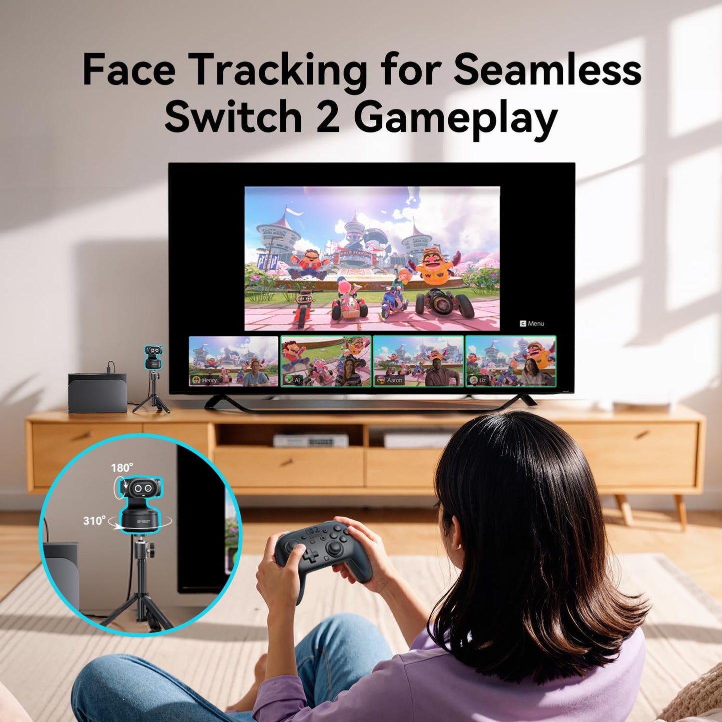 EMEET PIXY 4K AI Dual-Camera PTZ Webcam with Gesture Control