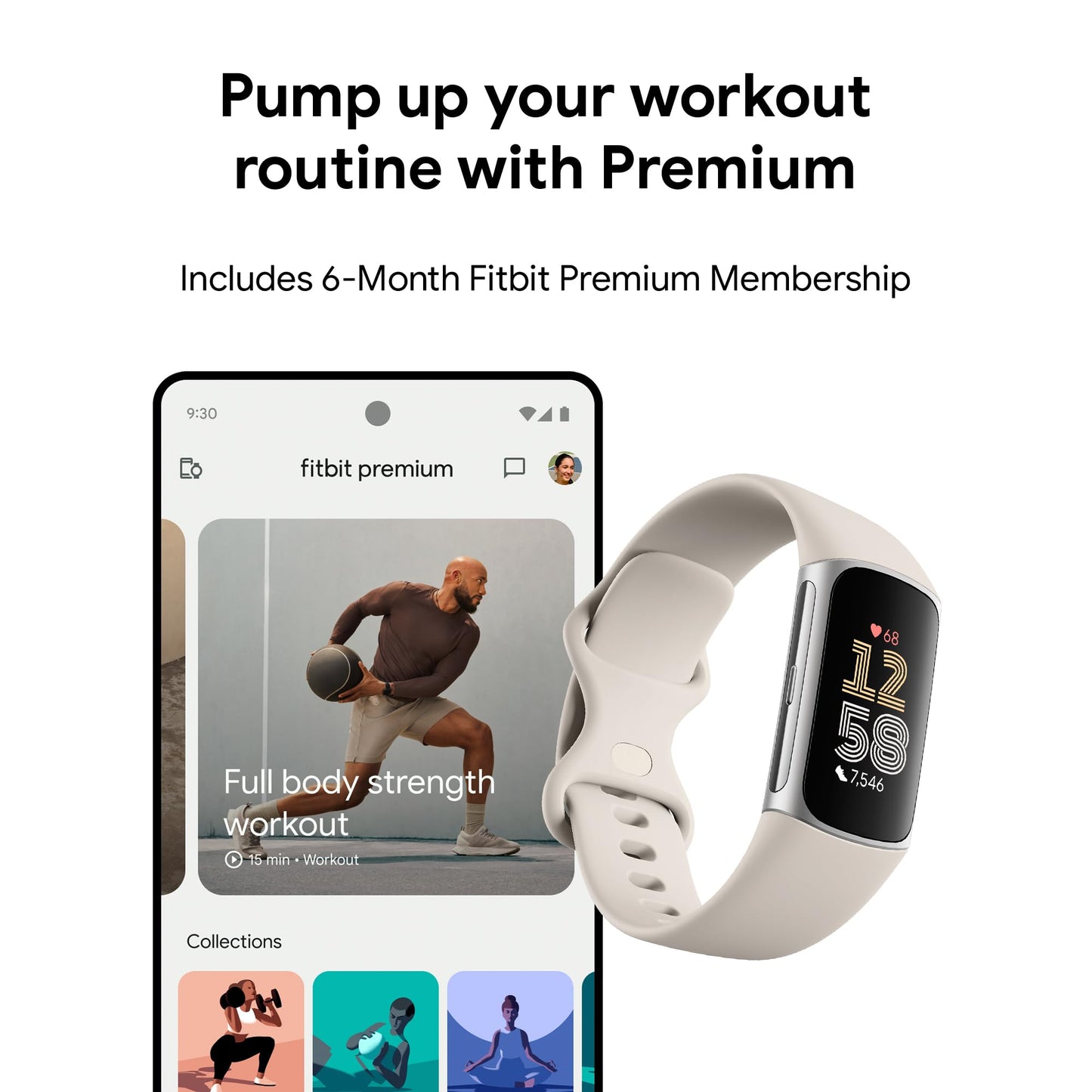 FITBIT Charge 6 Fitness Tracker with GPS and Heart Rate Monitor