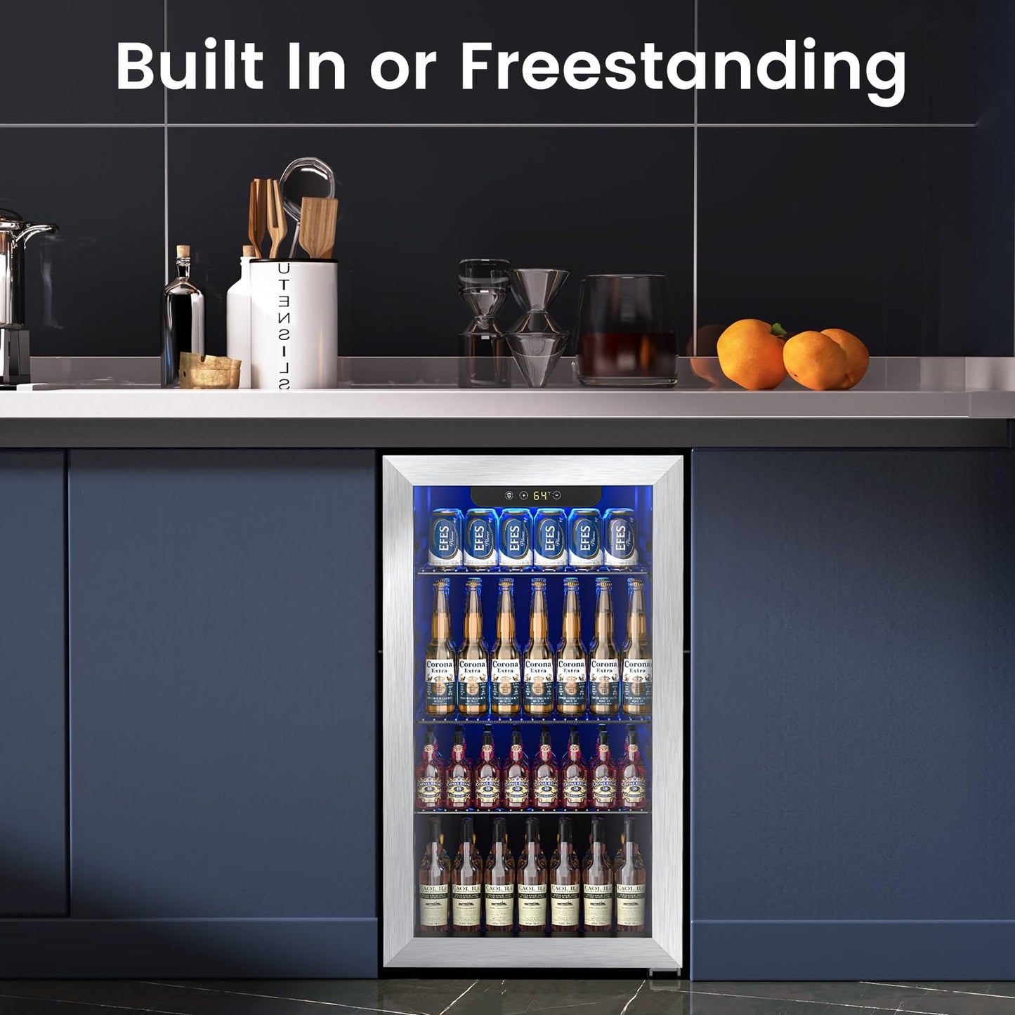 ELECTACTIC Mini Fridge 130 Can Beverage Cooler with Temp Control
