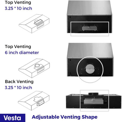 Powerful 30 Inch Under Cabinet Range Hood With Seamless Stainless Steel Body, Twin Turbo Motors, 3 Speed Touch Screen, Round Vent, Baffle Filters, LED Lights, Oil Collector