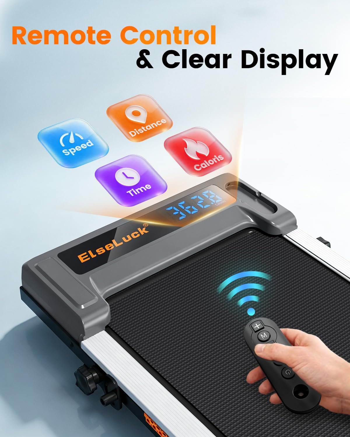 ELSELUCK Walking Pad Treadmill with Incline & Handle Bar