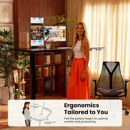 ERGEAR Height Adjustable Electric Standing Desk - Black