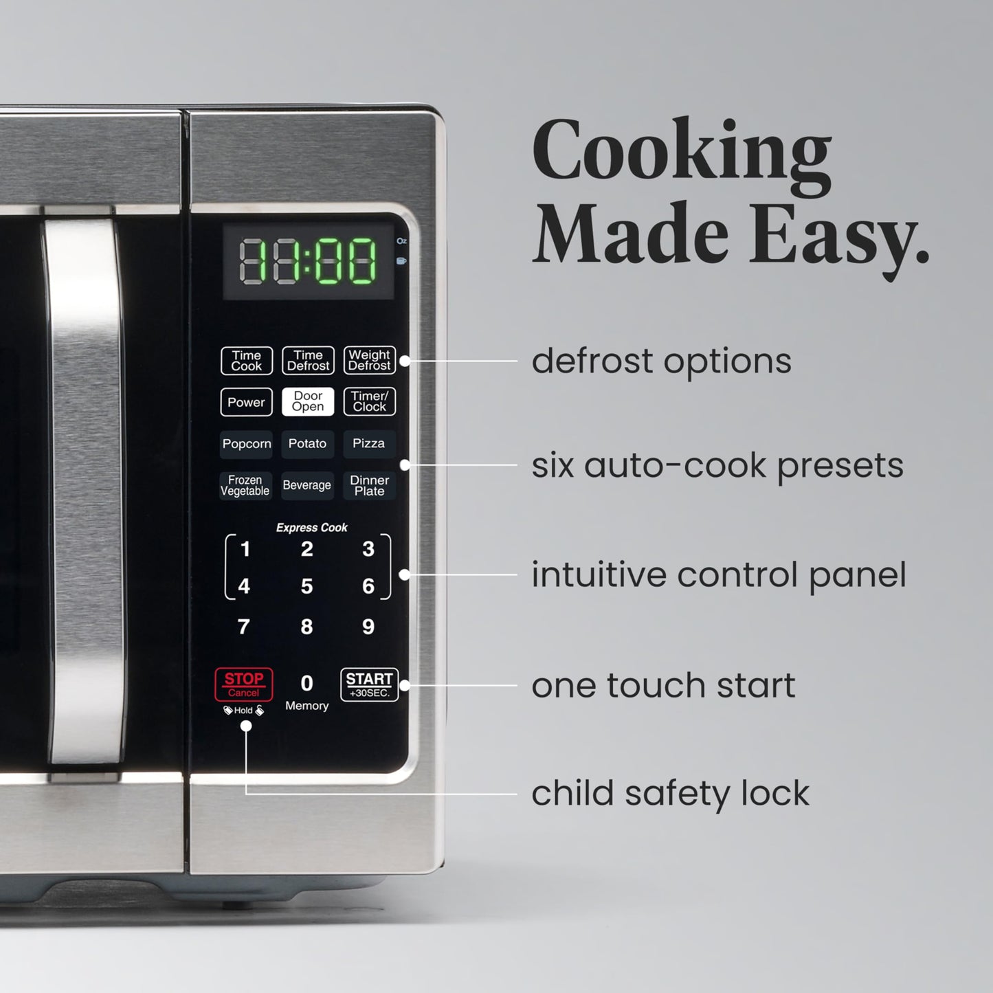 FARBERWARE 0.7 Cu. Ft. Microwave Oven – 700W, Auto Cook, Stainless