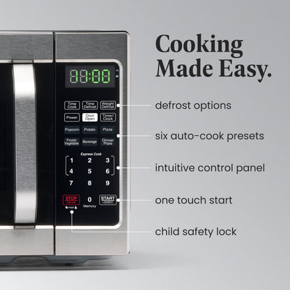 FARBERWARE 0.7 Cu. Ft. Microwave Oven – 700W, Auto Cook, Stainless