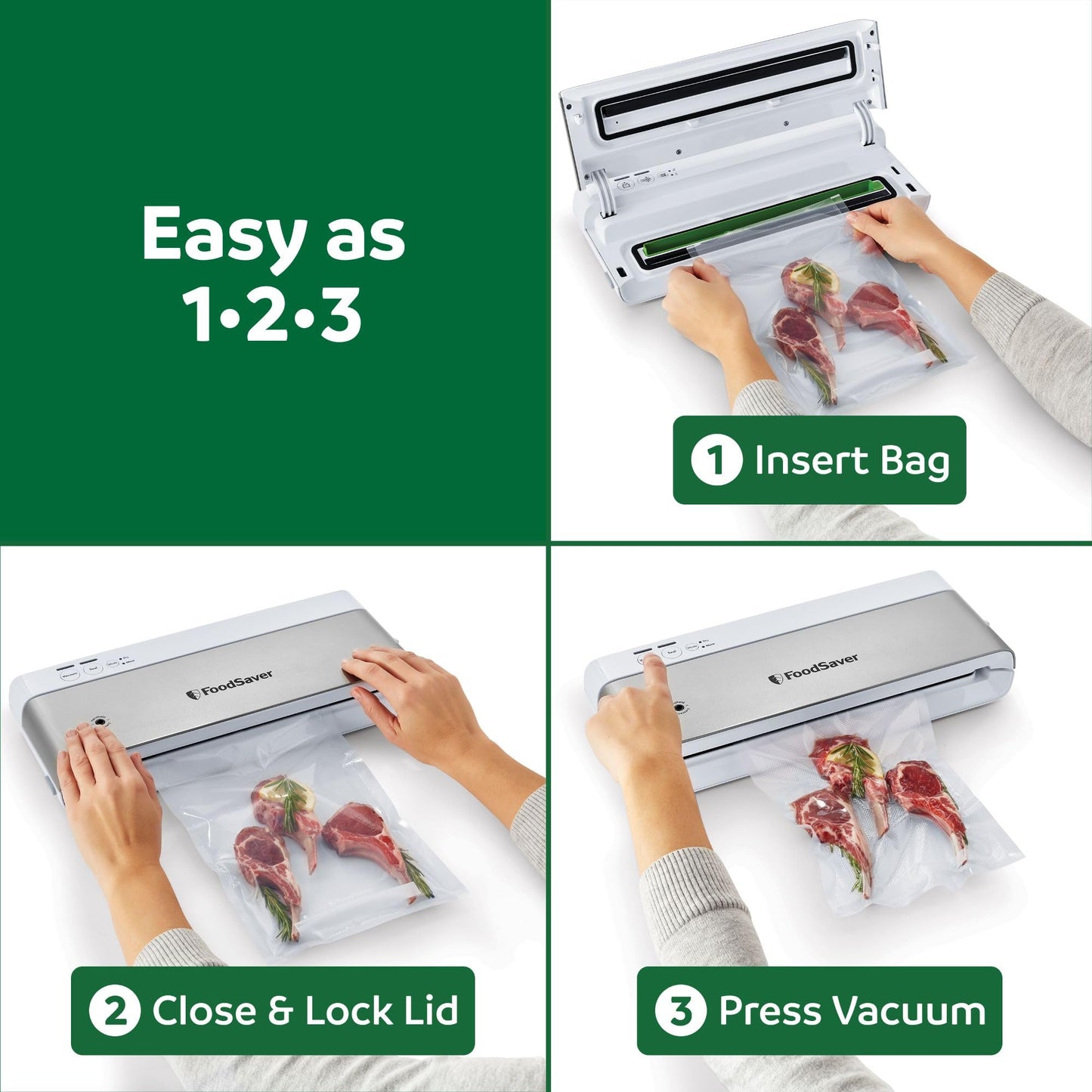 FOODSAVER Compact Vacuum Sealer Machine with Bags & Roll