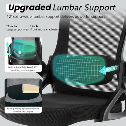 FIZZIN Ergonomic Office Chair with Adjustable Lumbar Support