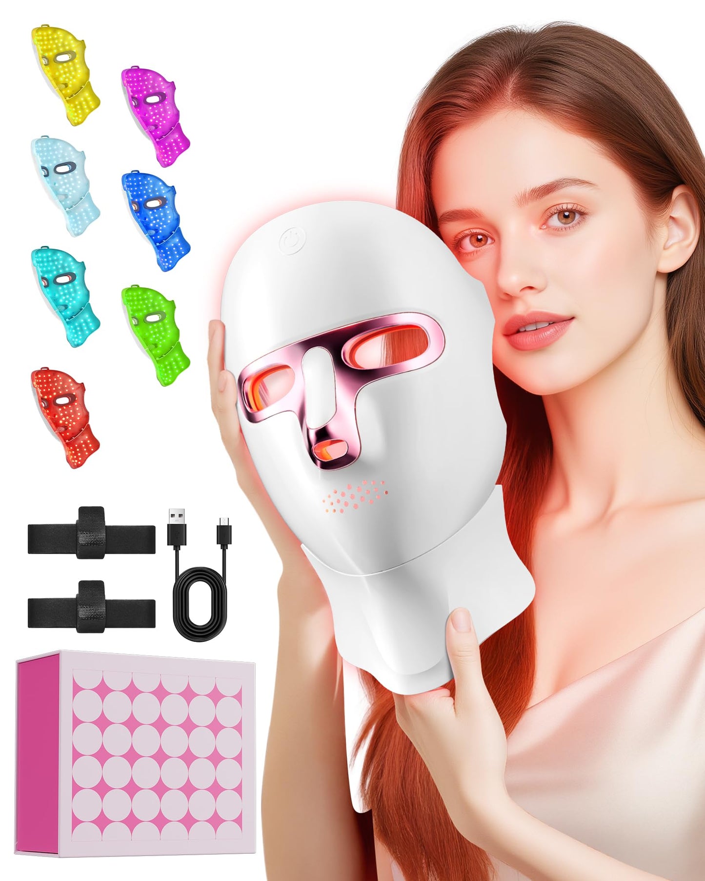 FOLOKE Red Light Therapy LED Face Mask - Cordless & USB C