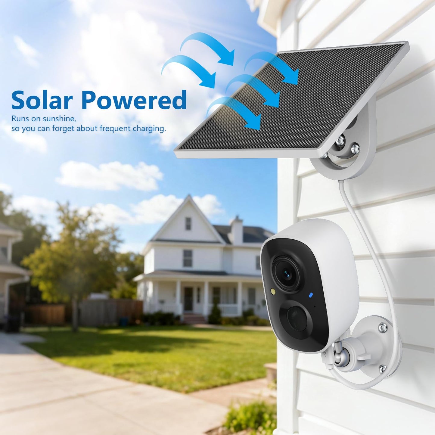 FAZOXO 2K Wireless Outdoor Solar Security Cameras - 2 Pack