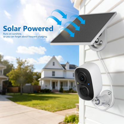 FAZOXO 2K Wireless Outdoor Solar Security Cameras - 2 Pack