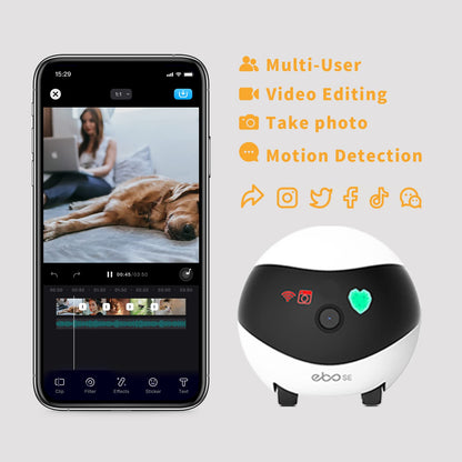 ENABOT EBO SE FamilyBot Home Camera Robot - 1080P Pet Camera