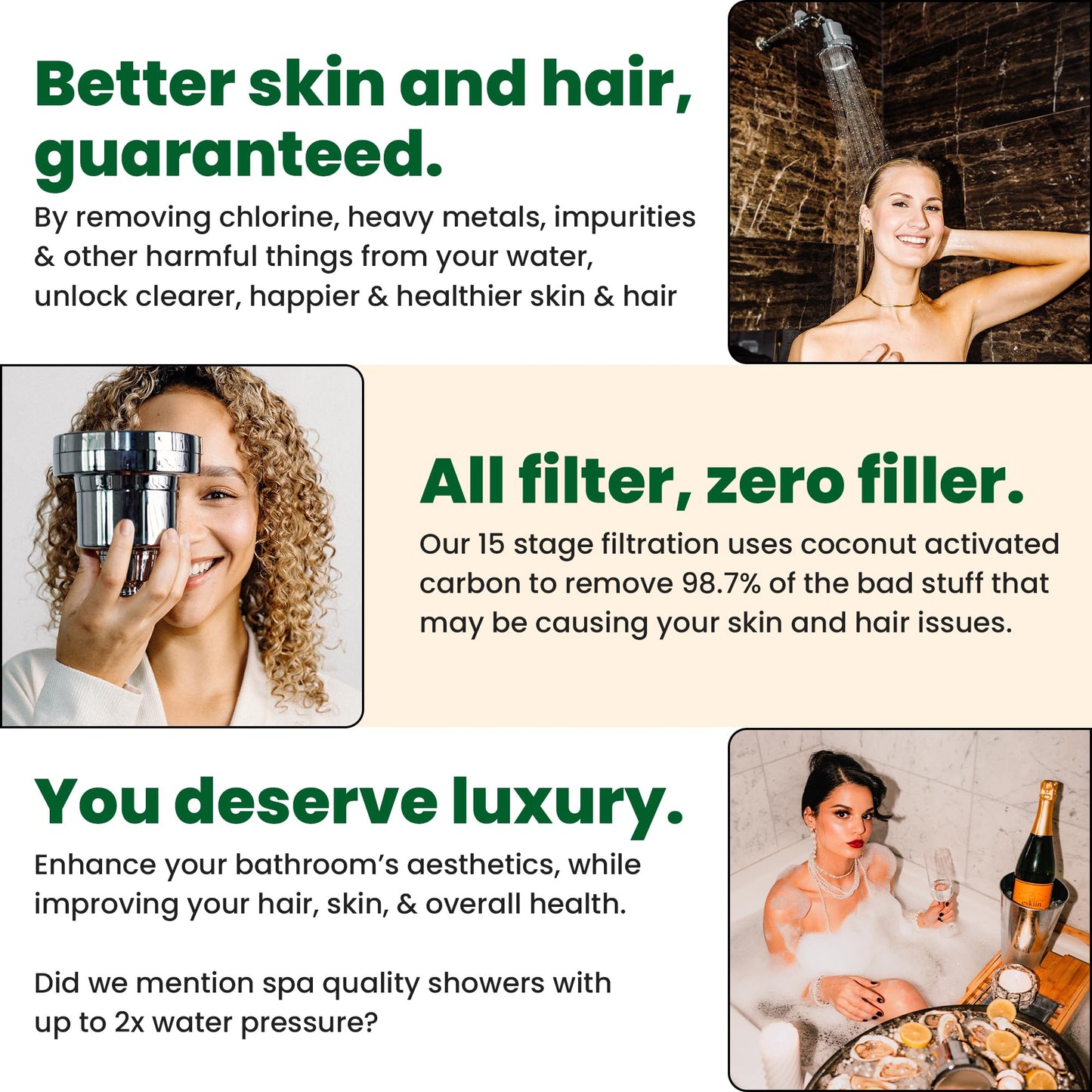 ESKIIN Filtered Showerhead - High Pressure Water Softener