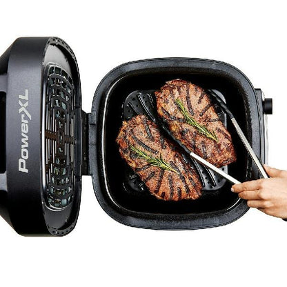 PowerXL Grill Air Fryer Combo Plus 6 QT 12 in 1 Indoor Slow Cooker, Roast, Bake, 1550 Watts, Stainless Steel Finish : Home & Kitchen
