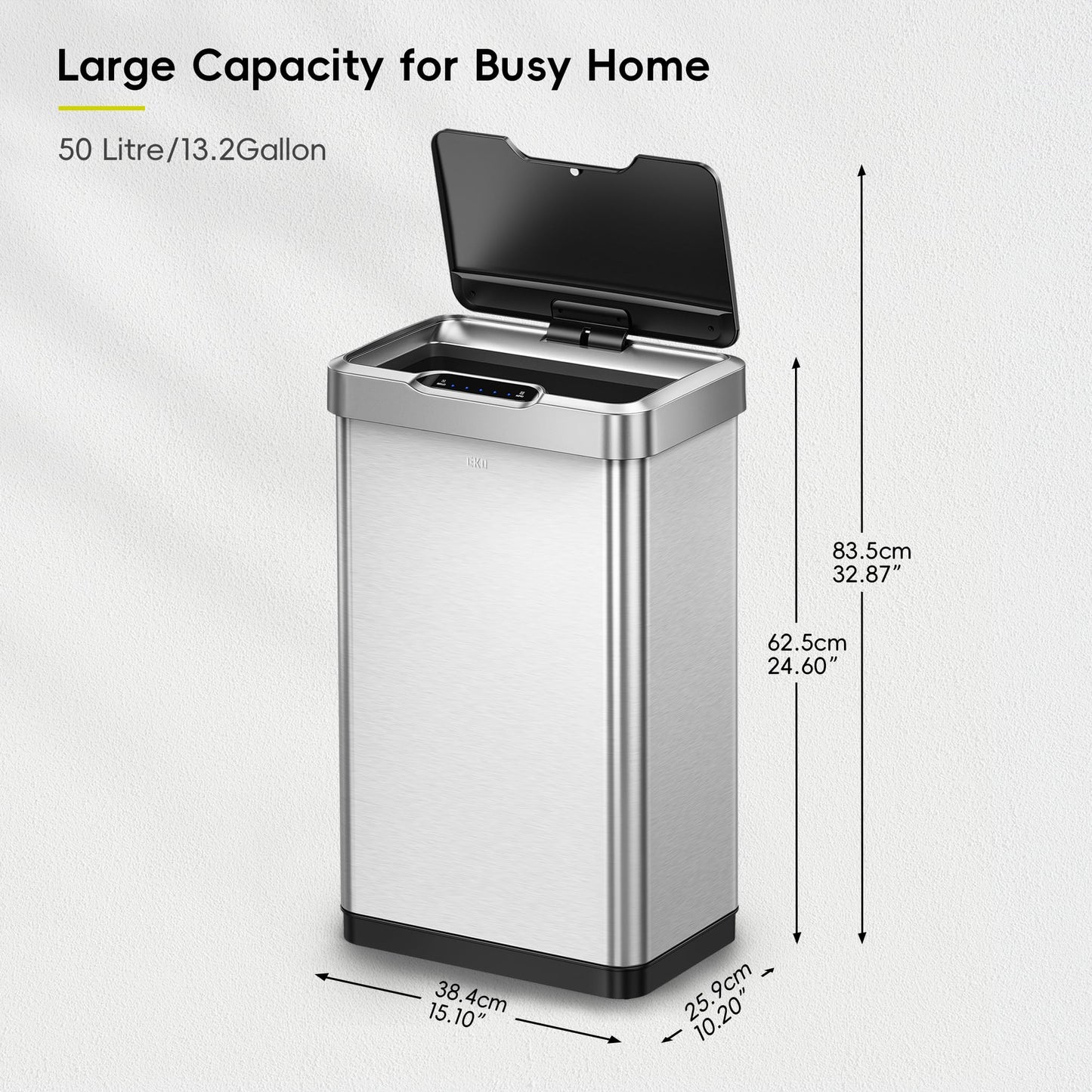 EKO Mirage-T Touchless Motion Sensor Trash Can 50L