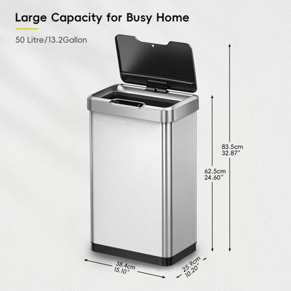 EKO Mirage-T Touchless Motion Sensor Trash Can 50L