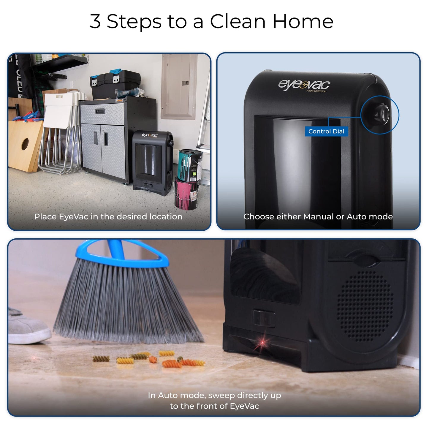 EYE-VAC EyeVac Pro Touchless Vacuum - Automatic Dustpan