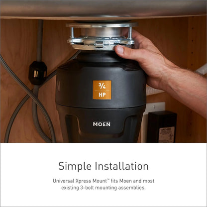 Disposer Prep Series 1/2 HP Continuous Feed Garbage Disposal with Sound Reduction, Power Cord Included