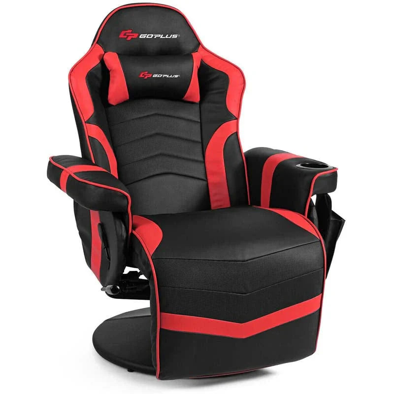 Pu Leather Massage Gaming Chair Ergonomic High Back Racing Style Gaming Recliner With Adjustable Backrest Amp Footrest Cup Holder Side Pouch - Comfortable And Ergonomic Design