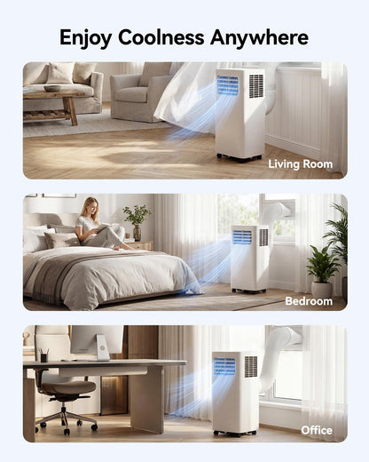 FEELFUNN 8000 BTU Portable Air Conditioner - 3-in-1 Quiet AC