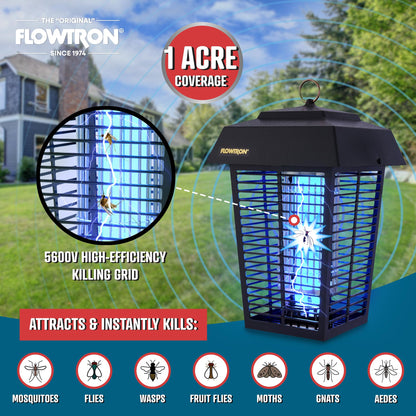 FLOWTRON Bug Zapper with 40W Bulb & 5600V Grid for 1 Acre