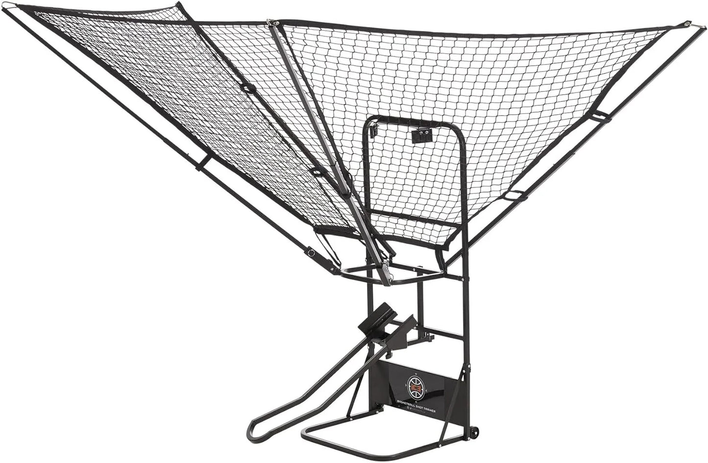 Rebounder Net Return System Portable Shot Trainer for Traditional Pole and Wall Mounted Hoops with Rotating Return Chute