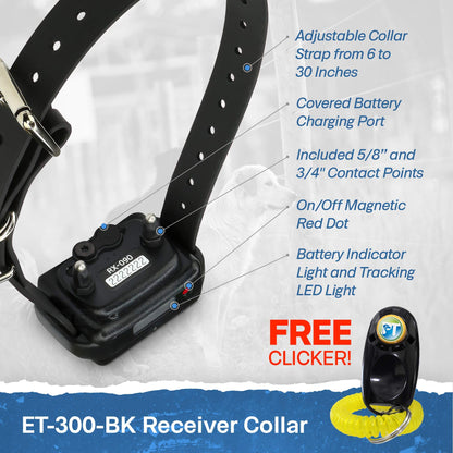 EDUCATOR ET-300 Black Mini E Collar for Dog Training Remote