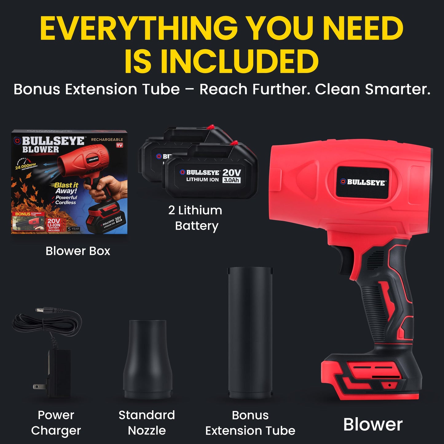 EMSON Bullseye Blower – Cordless Handheld Leaf Blower