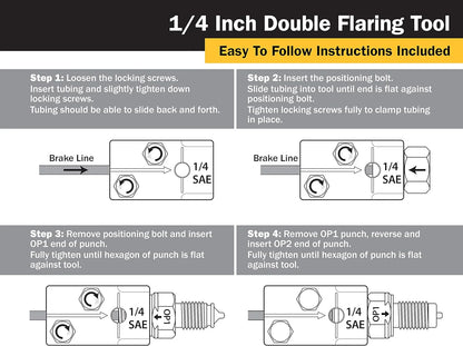 Professional Single, Double, and Bubble Flaring Tool Set, Black
