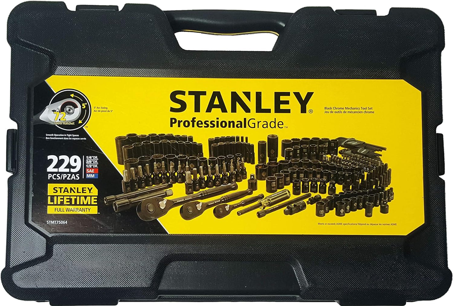 Professional Grade Black Chrome NEW Mechanics Tool Set (Socket Set-229 pieces)