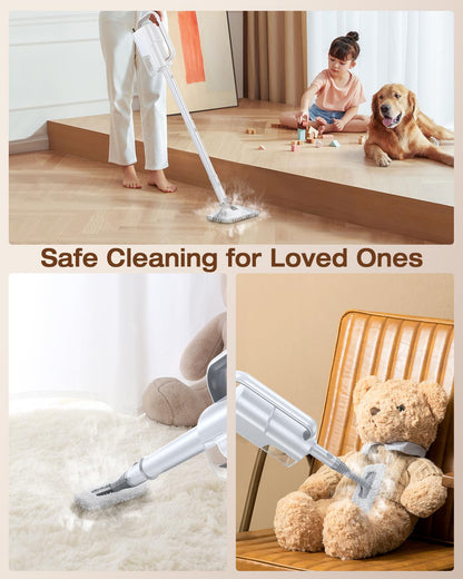 LABIGO 10-in-1 Steam Mop with Handheld Steamer & 3 Levels