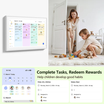 FLYEVFISH Digital Calendar 15.6 Inch Interactive Wall Planner