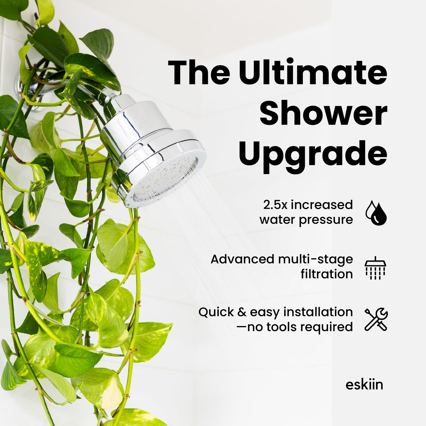 ESKIIN Filtered Shower Head - High Pressure Water Softener
