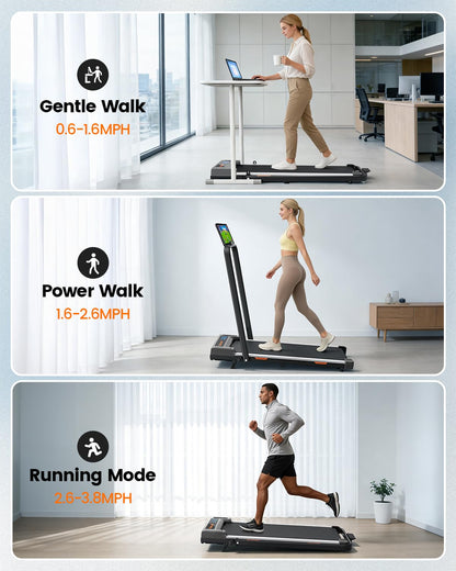 ELSELUCK Walking Pad Treadmill with Incline & Handle Bar