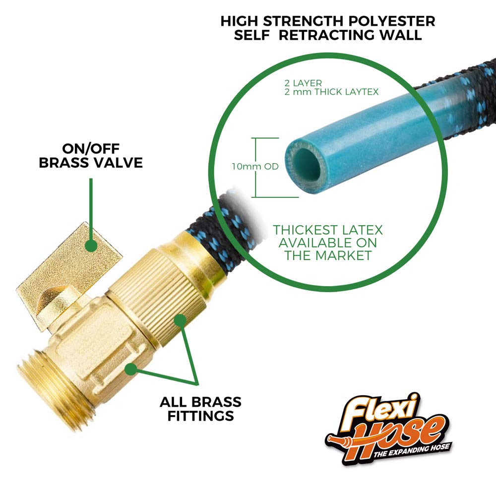FLEXI HOSE Expandable Garden Hose 150FT with 8 Function Nozzle