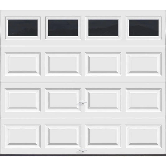 Clopay Classic Insulated Garage Door 9×7 ft, R-Value 6.5, White with Plain Window