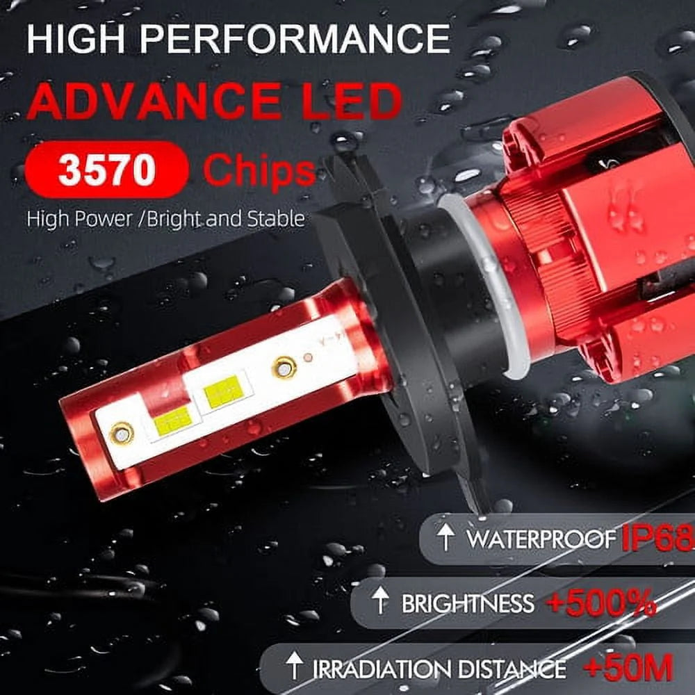 for Ford F 150 F 250 Truck E-150 E-250 Van 5x7'' 7x6'' LED Crystal Clear Glass Lens Headlight Set