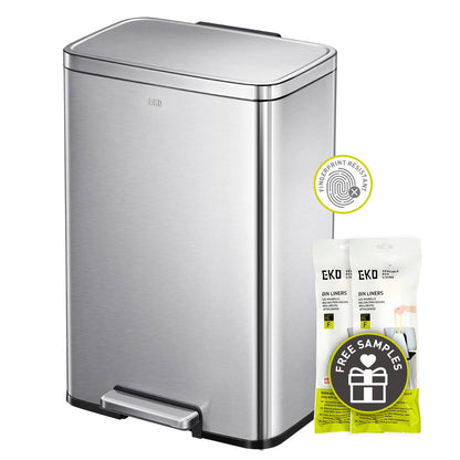 EKO Madison Brushed Stainless 50L Step Trash Can