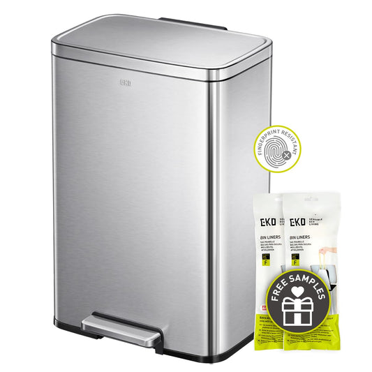 EKO Madison Brushed Stainless 50L Step Trash Can