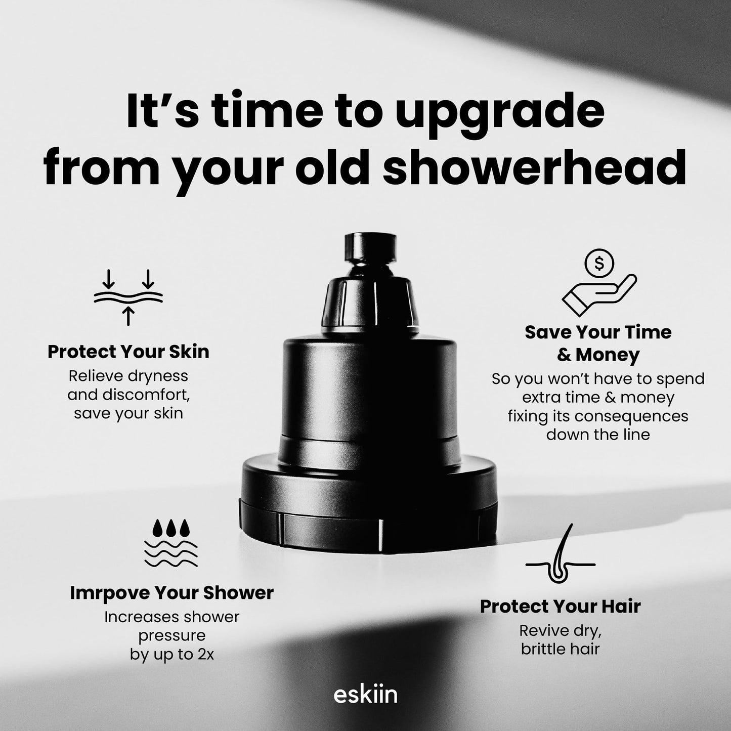 ESKIIN Filtered Shower Head - High Pressure Water Softener