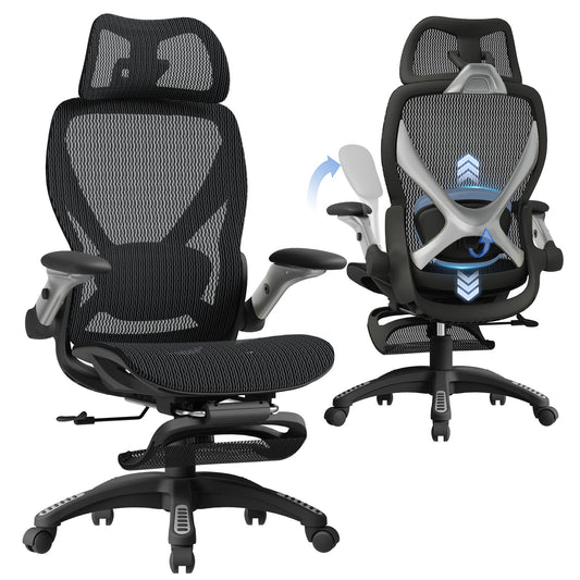 ELABEST X100 Ergonomic Mesh Office Chair with Footrest