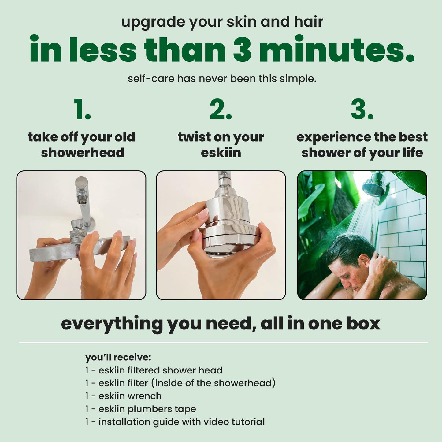 ESKIIN Filtered Showerhead - High Pressure Water Softener