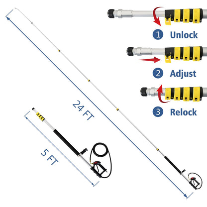 JANZ Aluminum 24 FT Telescoping Pressure Washer Wand