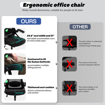 FIZZIN Ergonomic Office Chair with Adjustable Lumbar Support