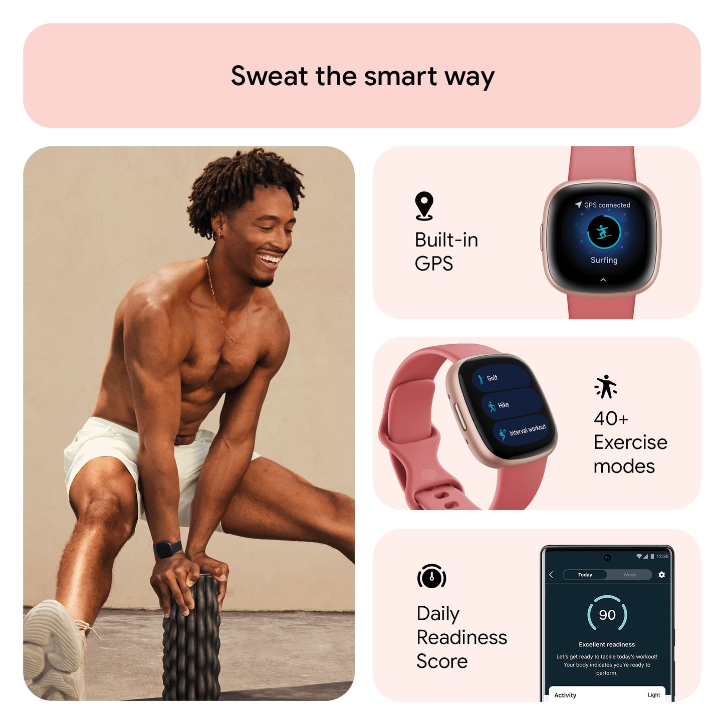 FITBIT Versa 4 Fitness Smartwatch with Heart Rate & GPS