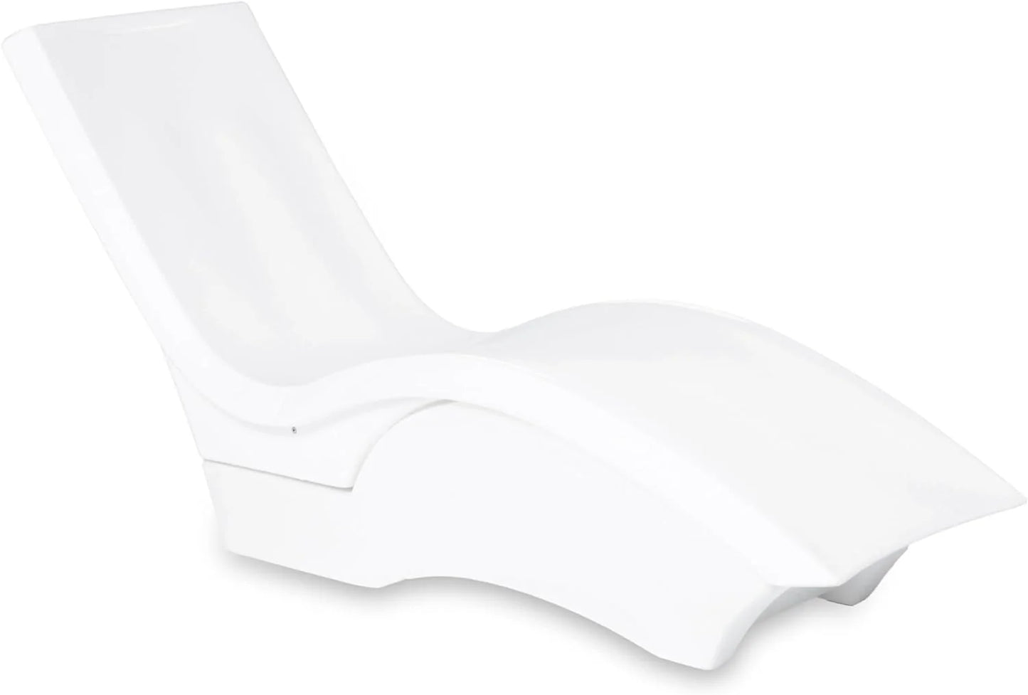 Pool Lounger, Fade-Resistant, Waterproof Patio Furniture, Pool Lounge Chair for Sun Shelf, Use in Pools with Shelves Up to 9-Inches Deep or Outside Pool Deck, Weighted, White