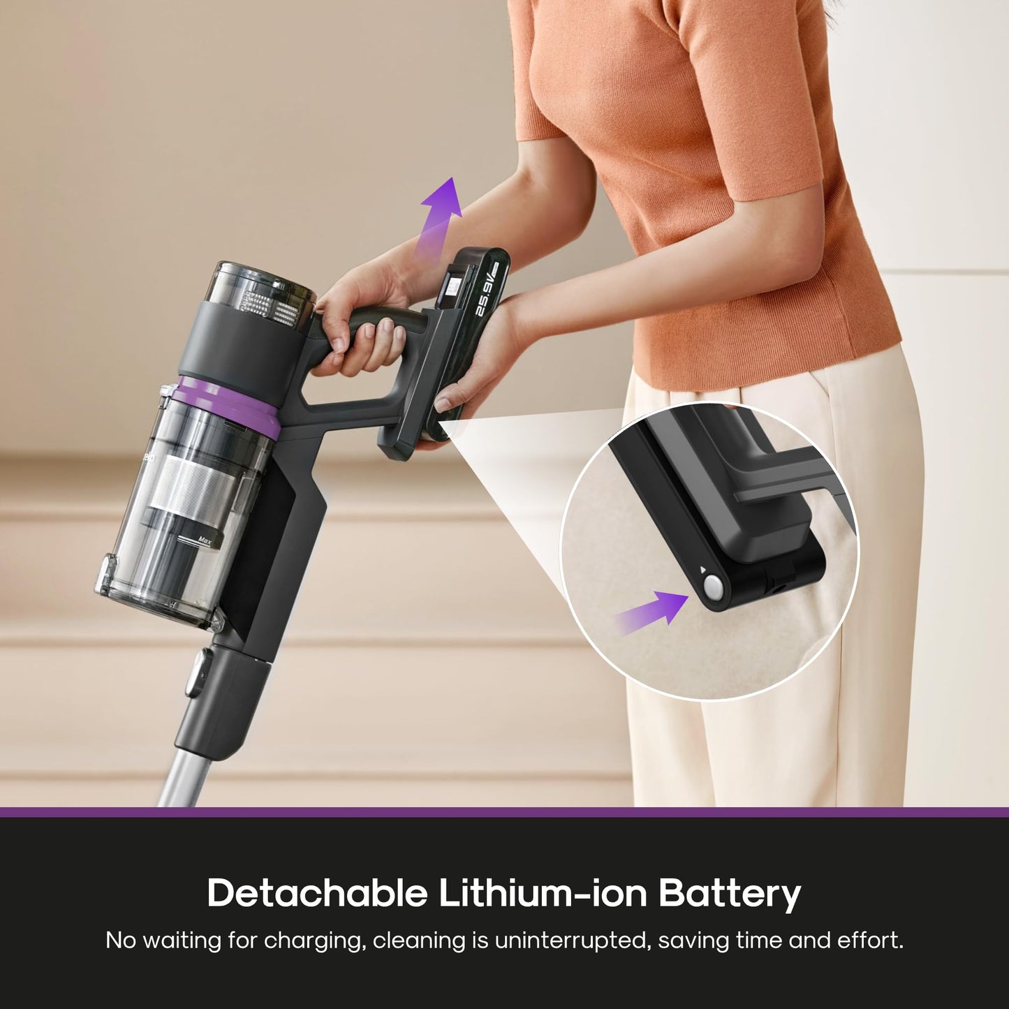 EUREKA ReactiClean 410 Cordless Vacuum - 50 Min Runtime, 5.5 lbs
