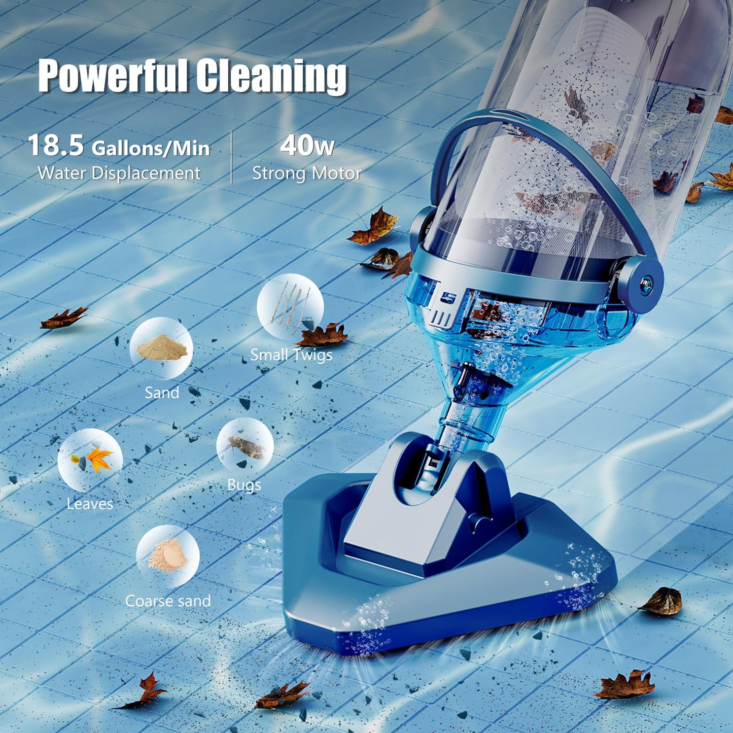 ENHULK T403 Handheld Pool Vacuum for Above Ground Pools