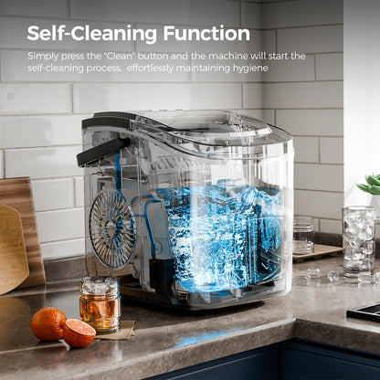 ELECTACTIC Ice Maker Countertop Portable 26Lbs/24H Self-Cleaning