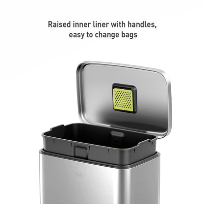 EKO Madison Brushed Stainless 50L Step Trash Can