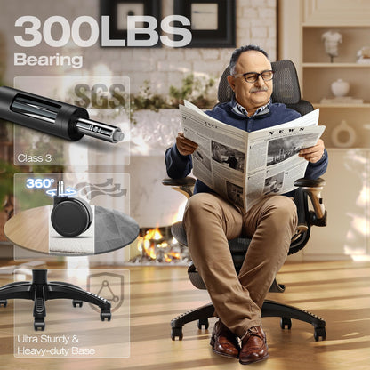 ELABEST X100 Ergonomic Mesh Office Chair with Footrest