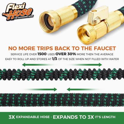 FLEXI HOSE Expandable Garden Hose 100FT with 8 Function Nozzle